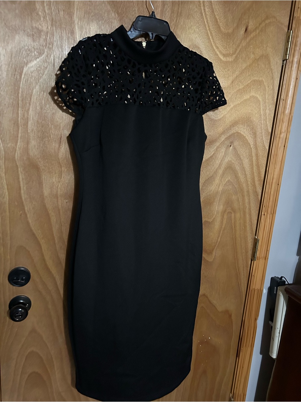 Premier Black Lace Yoke Midi Dress